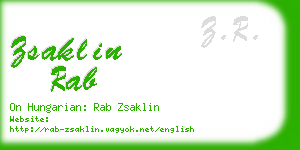 zsaklin rab business card